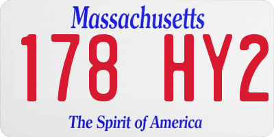 MA license plate 178HY2