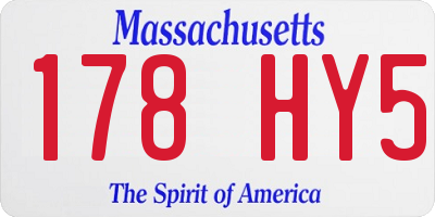 MA license plate 178HY5