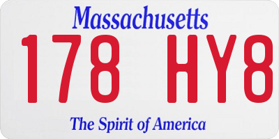 MA license plate 178HY8