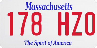 MA license plate 178HZ0