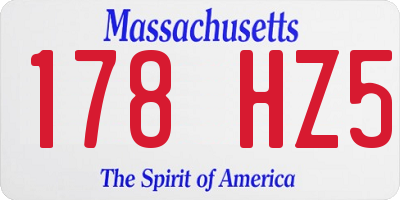 MA license plate 178HZ5