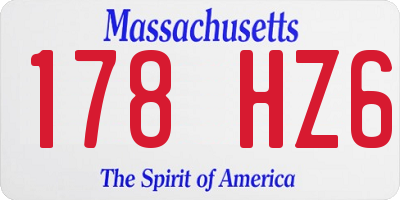 MA license plate 178HZ6