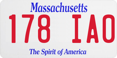 MA license plate 178IA0