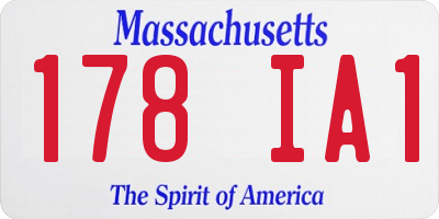 MA license plate 178IA1