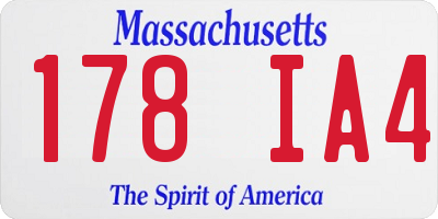 MA license plate 178IA4