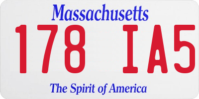 MA license plate 178IA5