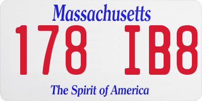 MA license plate 178IB8