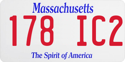 MA license plate 178IC2