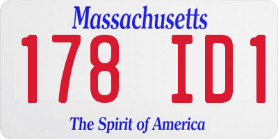 MA license plate 178ID1