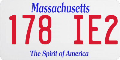 MA license plate 178IE2