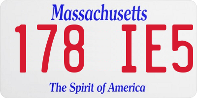 MA license plate 178IE5