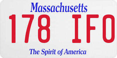 MA license plate 178IF0