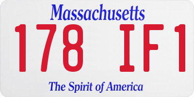 MA license plate 178IF1