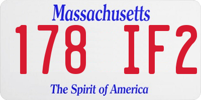 MA license plate 178IF2
