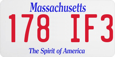 MA license plate 178IF3
