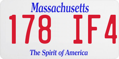 MA license plate 178IF4