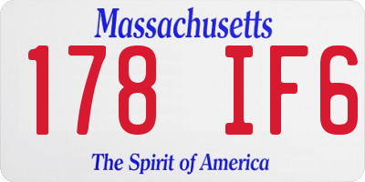 MA license plate 178IF6