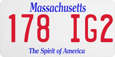 MA license plate 178IG2