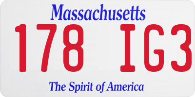 MA license plate 178IG3
