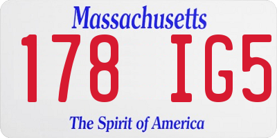 MA license plate 178IG5
