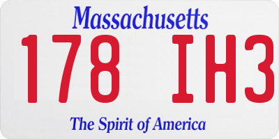 MA license plate 178IH3