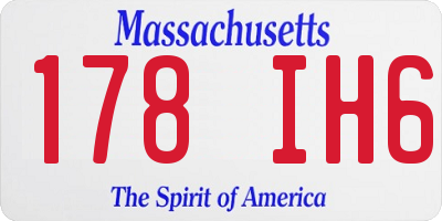 MA license plate 178IH6
