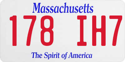 MA license plate 178IH7