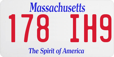 MA license plate 178IH9