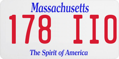 MA license plate 178II0