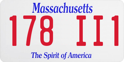 MA license plate 178II1