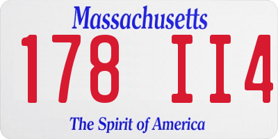 MA license plate 178II4