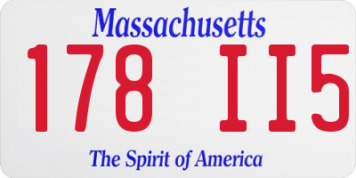 MA license plate 178II5