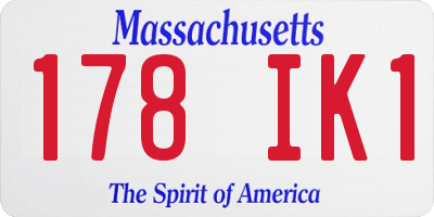 MA license plate 178IK1