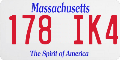 MA license plate 178IK4