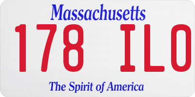 MA license plate 178IL0
