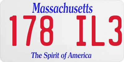 MA license plate 178IL3