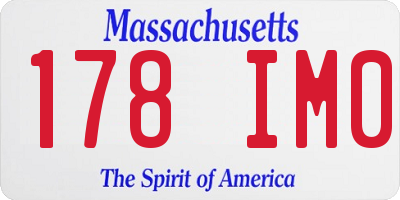 MA license plate 178IM0