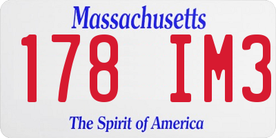 MA license plate 178IM3