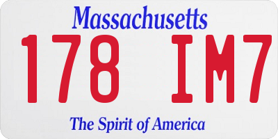 MA license plate 178IM7