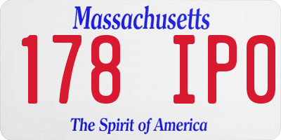 MA license plate 178IP0