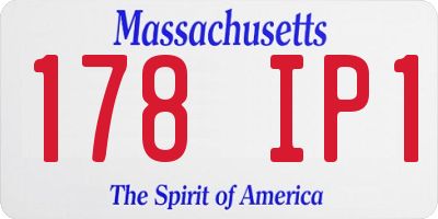 MA license plate 178IP1