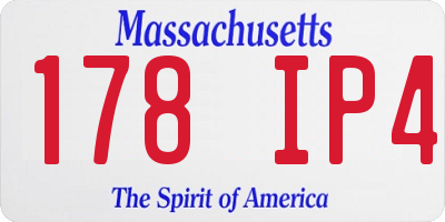 MA license plate 178IP4
