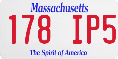 MA license plate 178IP5