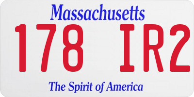 MA license plate 178IR2