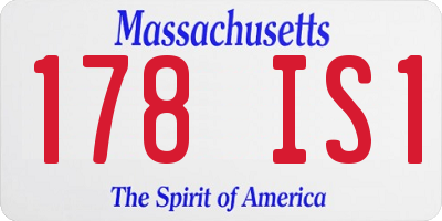 MA license plate 178IS1
