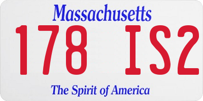 MA license plate 178IS2
