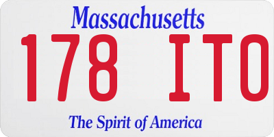 MA license plate 178IT0