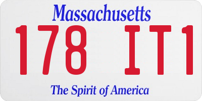 MA license plate 178IT1