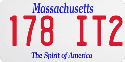 MA license plate 178IT2