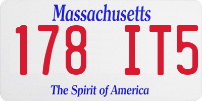 MA license plate 178IT5